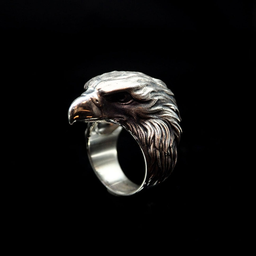 WorldNorse Handcrafted 925 Silver Raven Ring - US 14 - NO THANKS - image 0