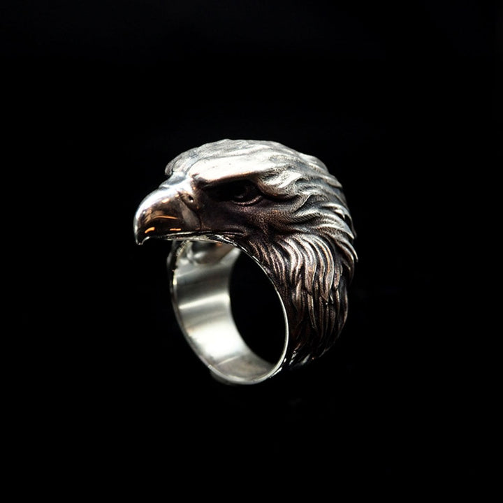 WorldNorse Handcrafted 925 Silver Raven Ring - US 14 - NO THANKS - image 0