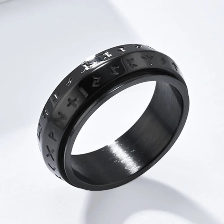 WorldNorse Rune Rotatable Titanium Ring