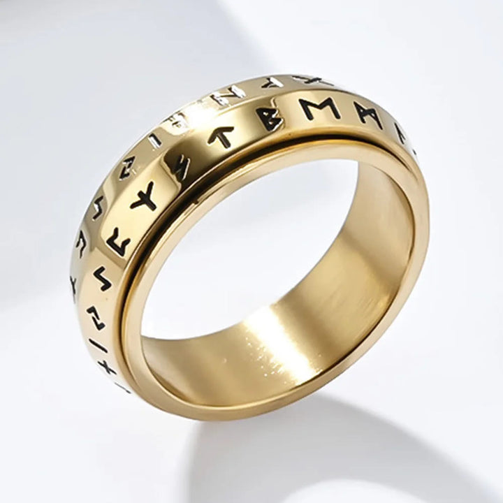 WorldNorse Rune Rotatable Titanium Ring