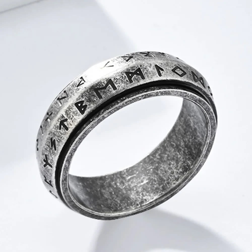 WorldNorse Rune Rotatable Titanium Ring