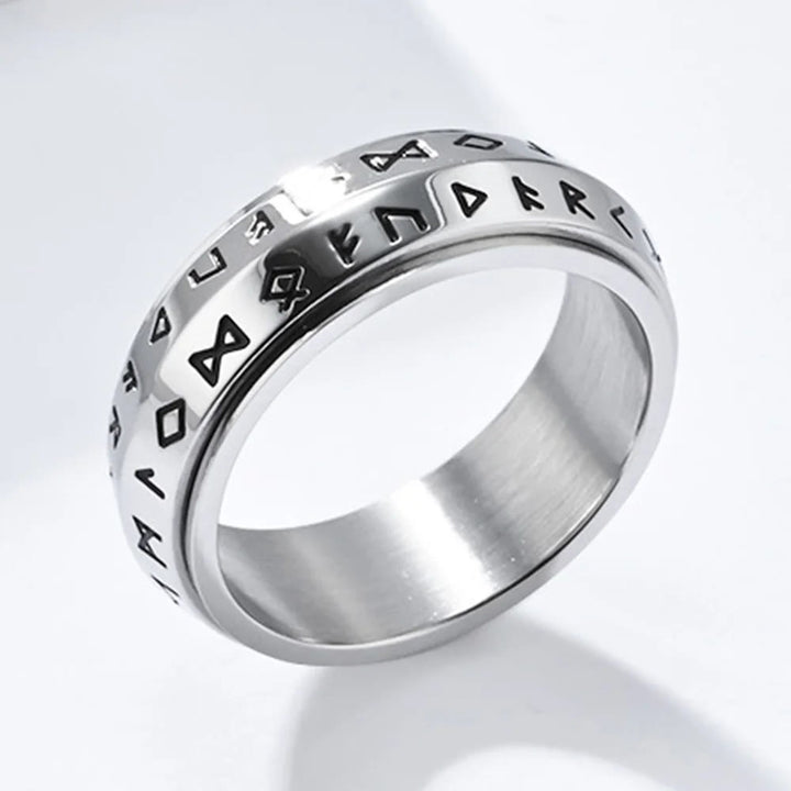 WorldNorse Rune Rotatable Titanium Ring