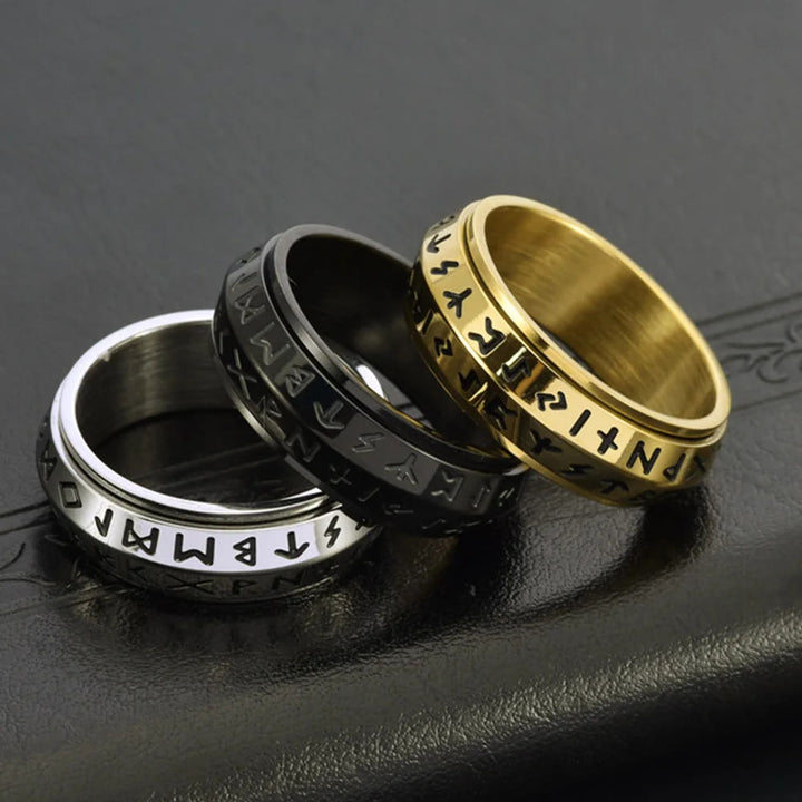 WorldNorse Rune Rotatable Titanium Ring