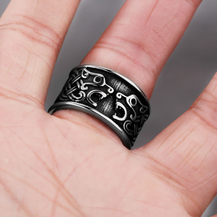 WorldNorse Viking Celtic Open Mouth Fierce Wolf Ring