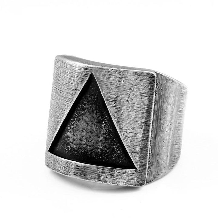 WorldNorse Vintage Valknut Triangle Cutout Biker Ring