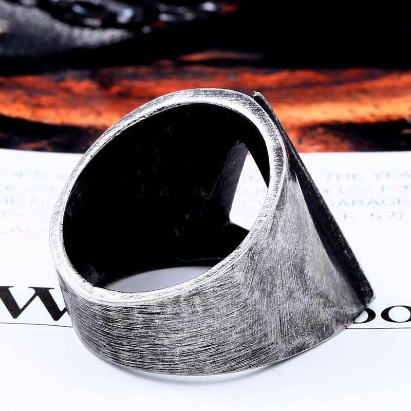 WorldNorse Vintage Valknut Triangle Cutout Biker Ring