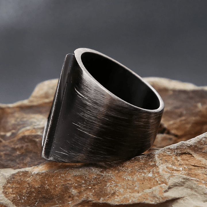 WorldNorse Vintage Valknut Triangle Cutout Biker Ring