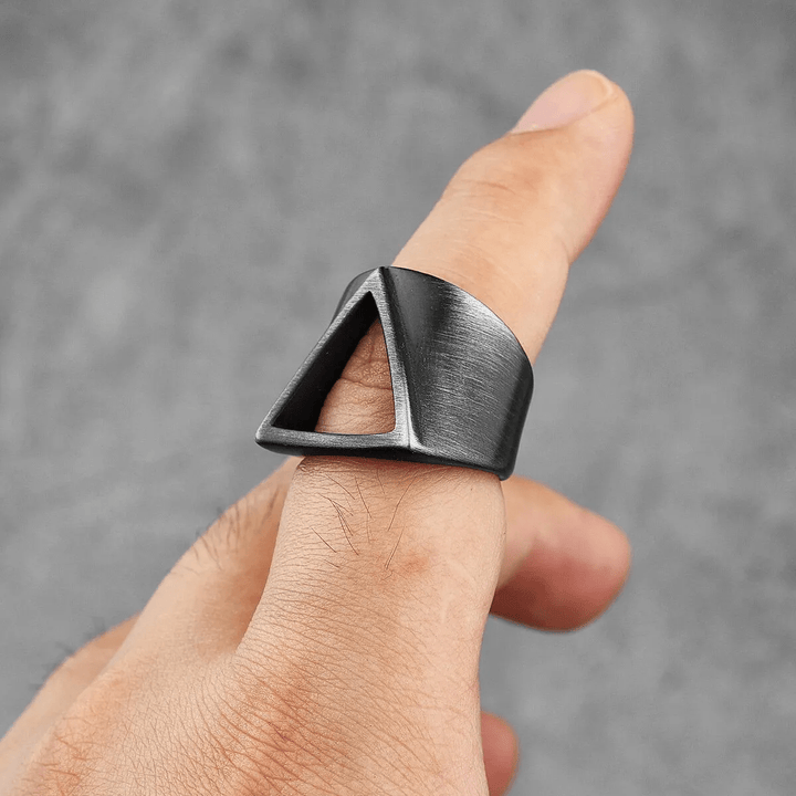 WorldNorse Vintage Valknut Triangle Cutout Biker Ring