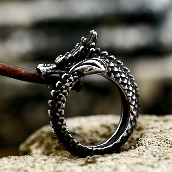 WorldNorse Stainless Steel Dragon Ring