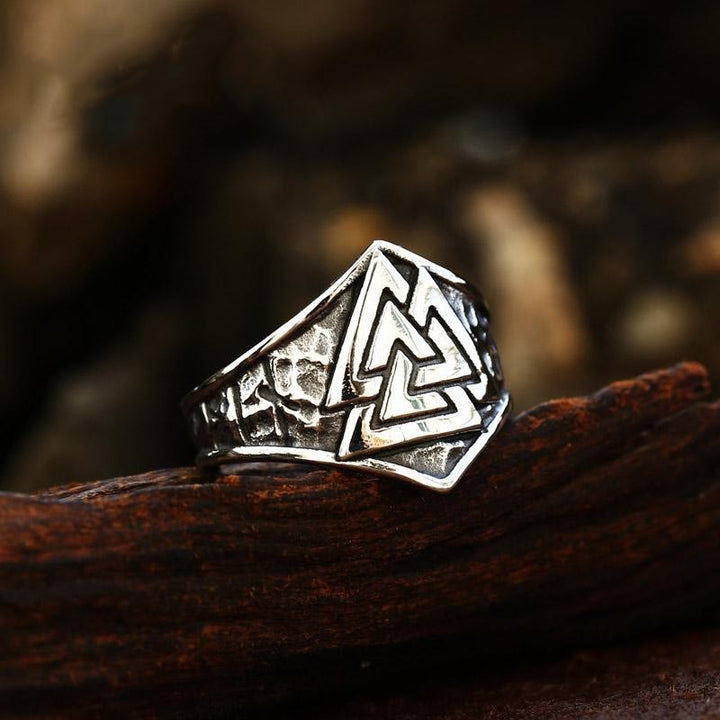 WorldNorse Valknut Stainless Steel Ring