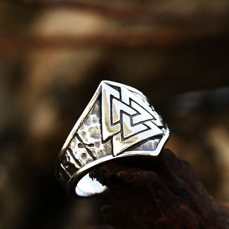 WorldNorse Valknut Stainless Steel Ring