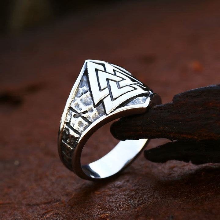 WorldNorse Valknut Stainless Steel Ring