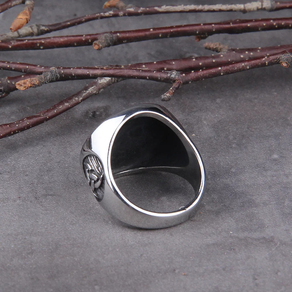 WorldNorse Triple Horn Of Odin Yggdrasil Ring