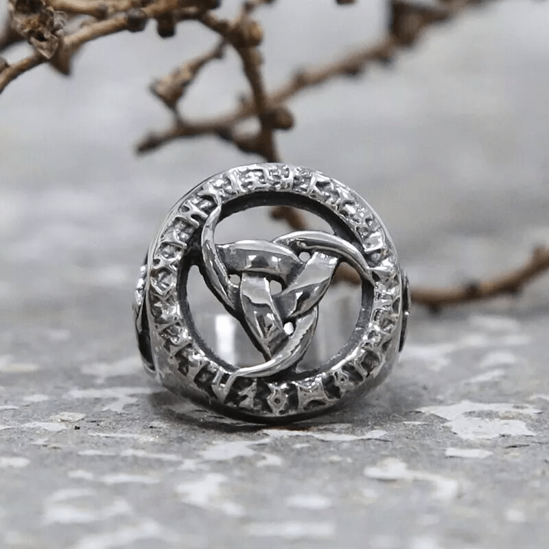 WorldNorse Triple Horn of Odin Ring