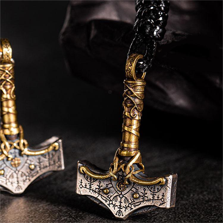 WorldNorse 925 Sterling Silver Mjolnir Necklace - Wax Rope - image 0