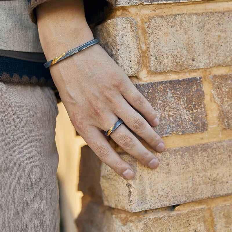 FREE Today: Flowing Fire Gold Inlay Adjustable Bracelet / Ring - image 2