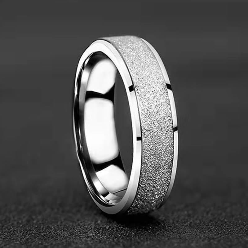 WorldNorse Unisex 6mm and 8mm Frosted Ring