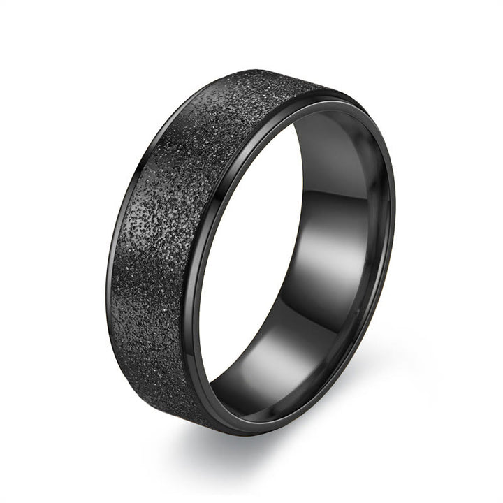 WorldNorse Unisex 6mm and 8mm Frosted Ring