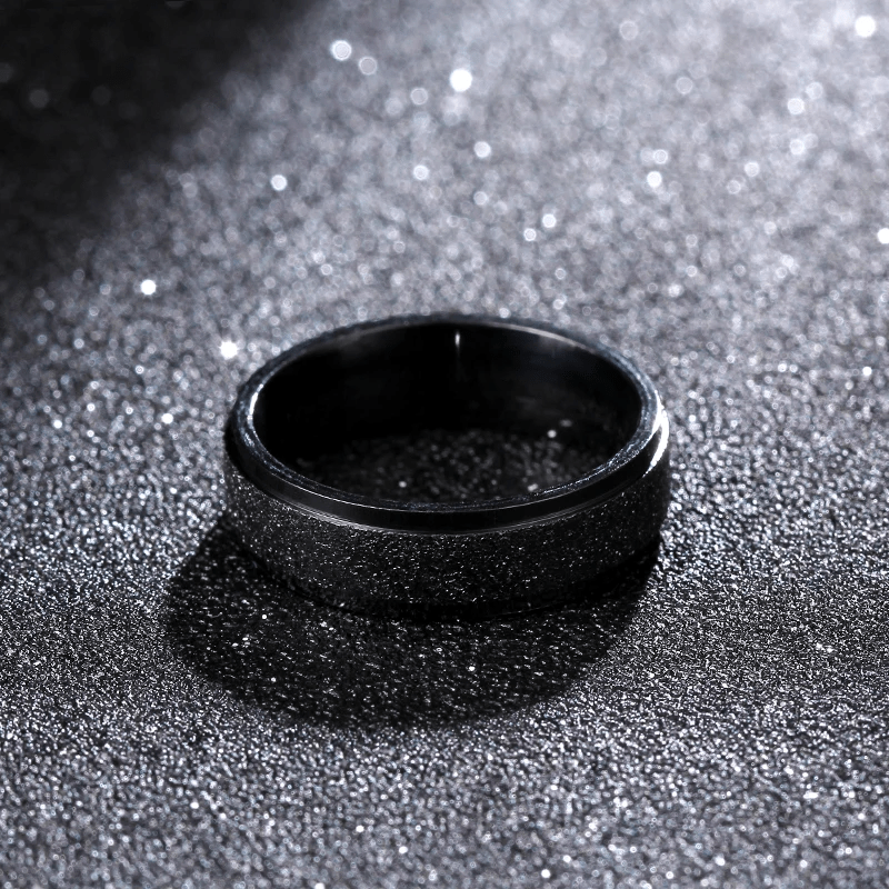 WorldNorse Unisex 6mm and 8mm Frosted Ring