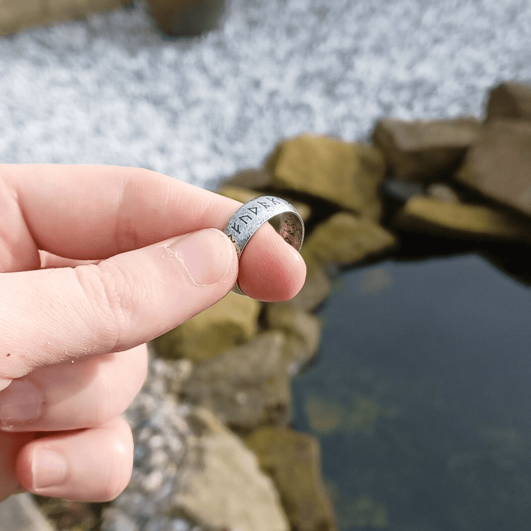 WorldNorse Viking Rune Stainless Steel Classic Ring