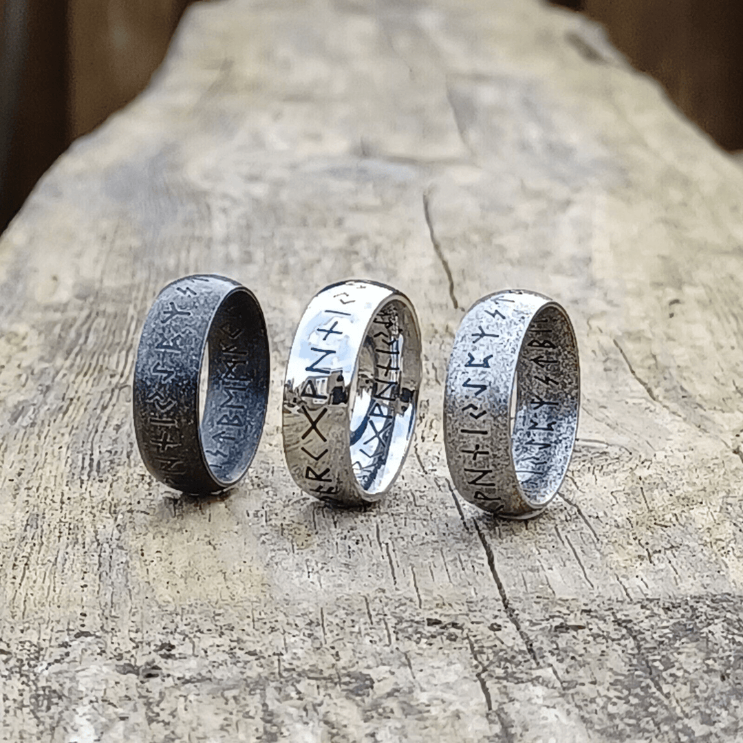 WorldNorse Viking Rune Stainless Steel Classic Ring