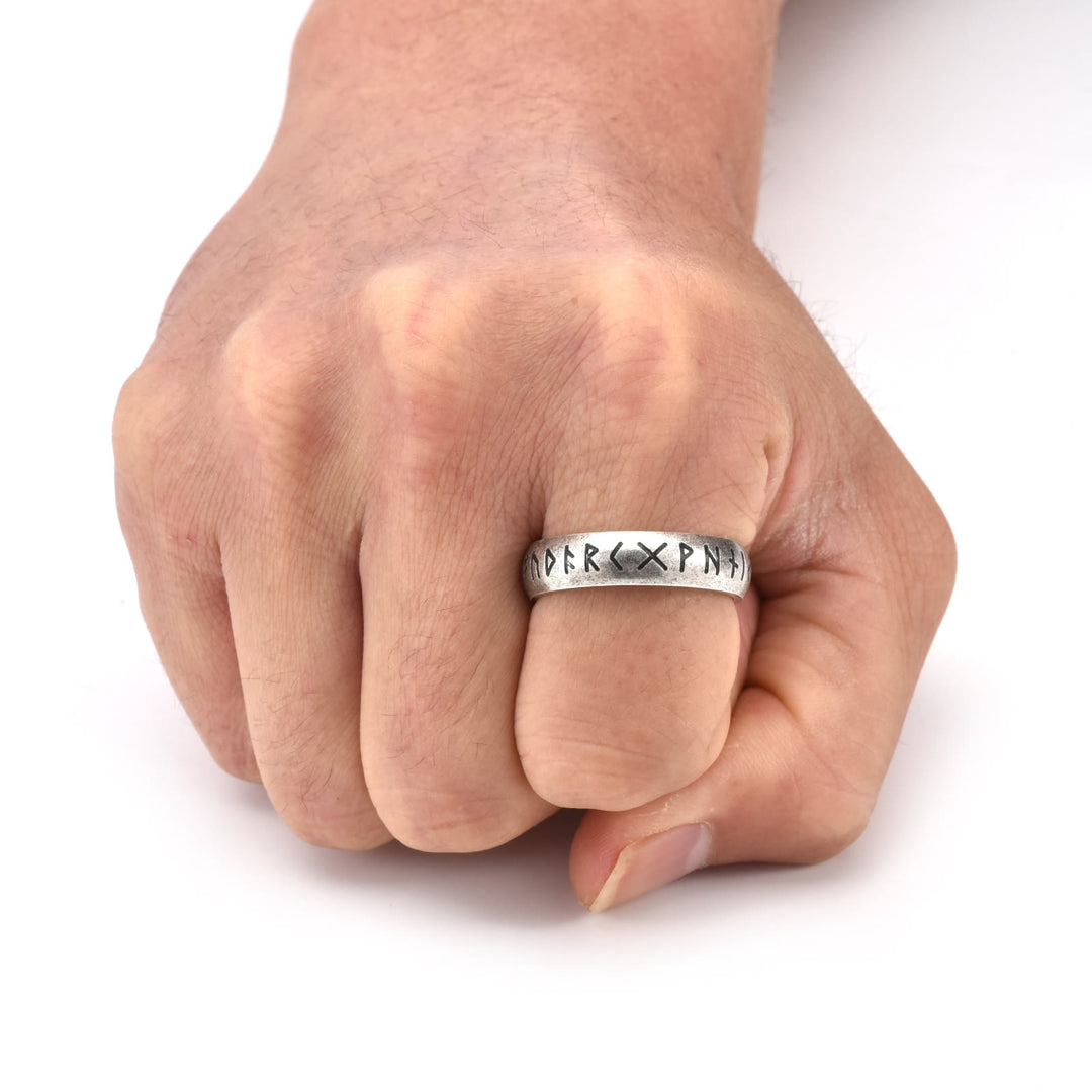 WorldNorse Viking Rune Stainless Steel Classic Ring