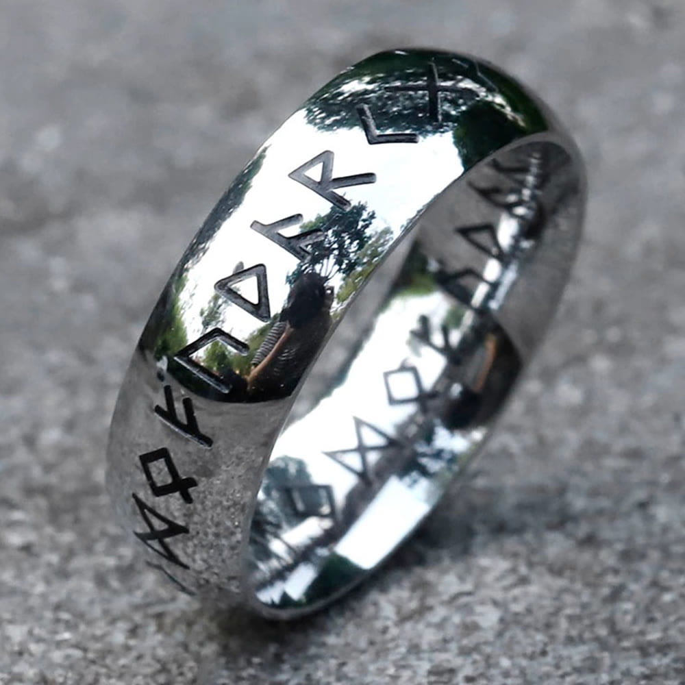 WorldNorse Viking Rune Stainless Steel Classic Ring