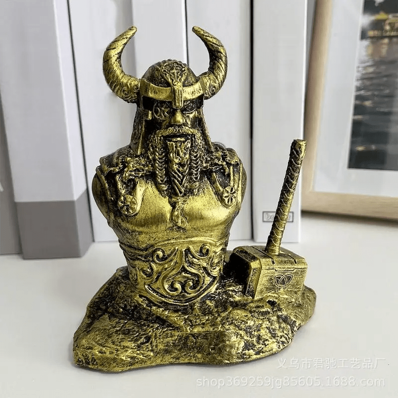 WorldNorse Thor Hammer Halfbody Statue Resin Sculpture - image 1