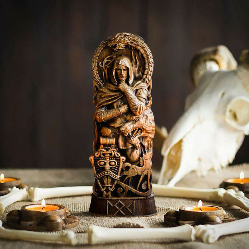 WorldNorse God Thor Statue In Battle With Jormungand Sculpture - Loki - image 6