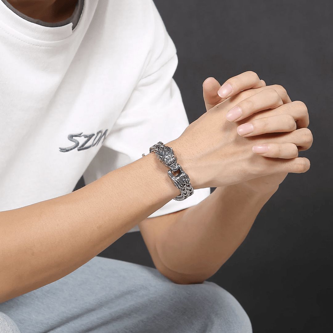 WorldNorse Wolf Head Stainless Steel Bracelet - image 1
