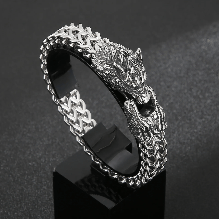 WorldNorse Wolf Head Stainless Steel Bracelet - 22cm - image 0