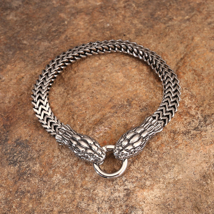 WorldNorse Double Snake Head Steel Bracelet - image 14