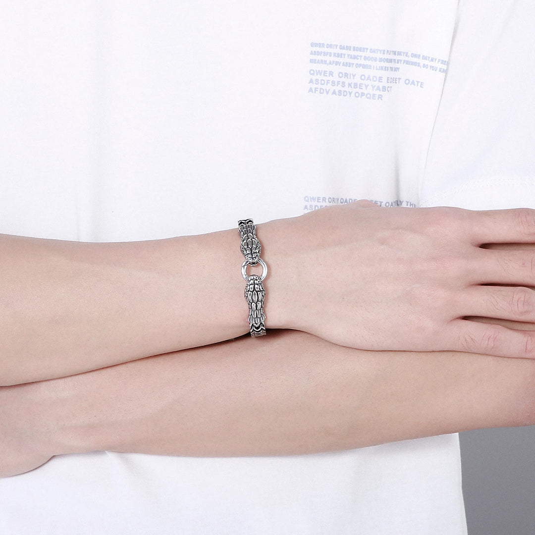 WorldNorse Double Snake Head Steel Bracelet - image 12