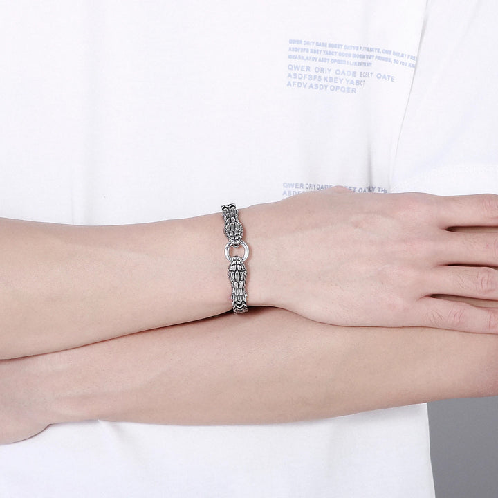 WorldNorse Double Snake Head Steel Bracelet - image 12