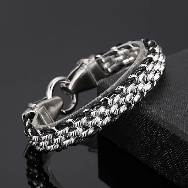 WorldNorse Snake Heads Buckle Braided Leather Bracelet - image 2