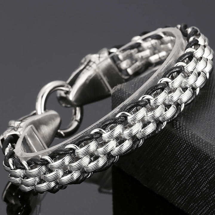WorldNorse Snake Heads Buckle Braided Leather Bracelet - image 9