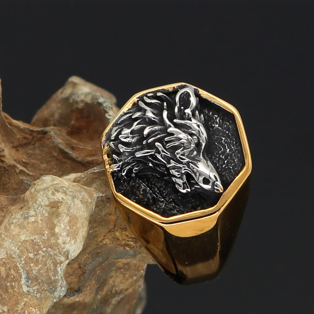 WorldNorse Odin's Wolf Fenrir Signet Ring