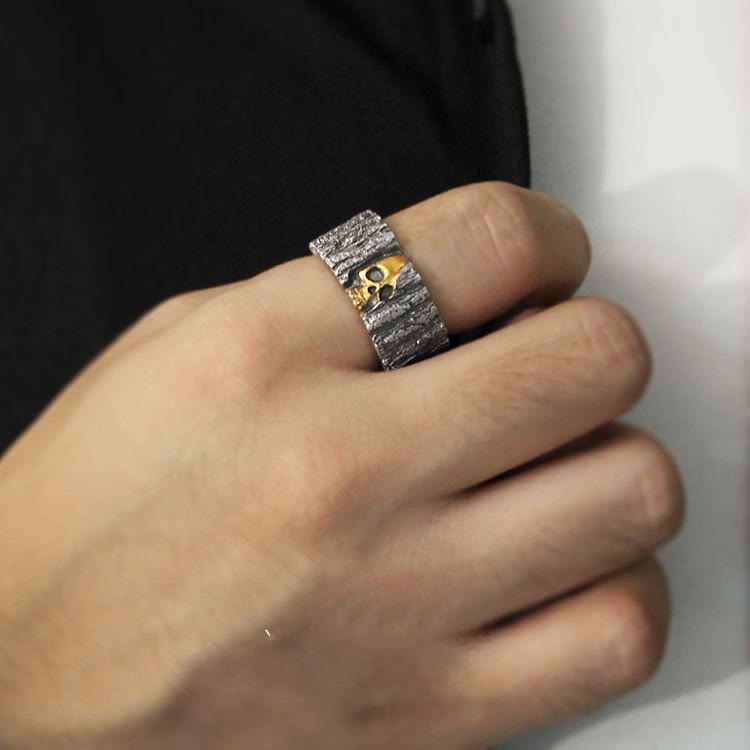 WorldNorse Immortality Skull Engraved Ring - image 1