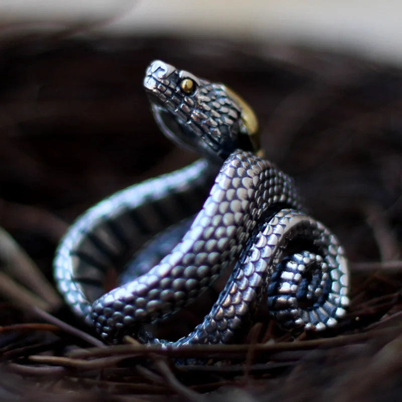 WorldNorse Retro Punk Snake Jormungandr Ring