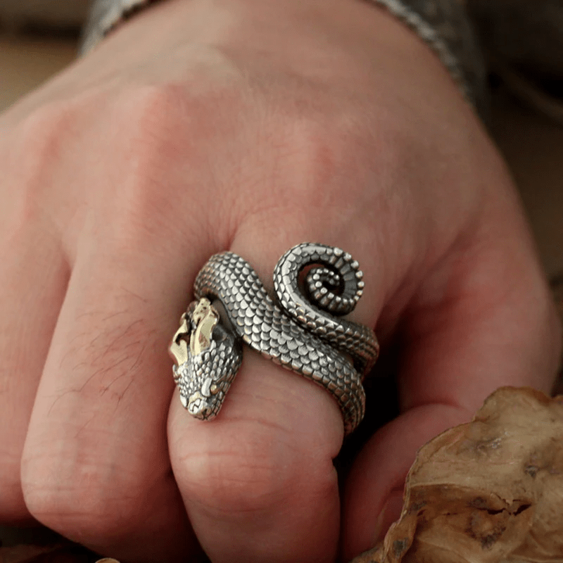 WorldNorse Retro Punk Snake Jormungandr Ring