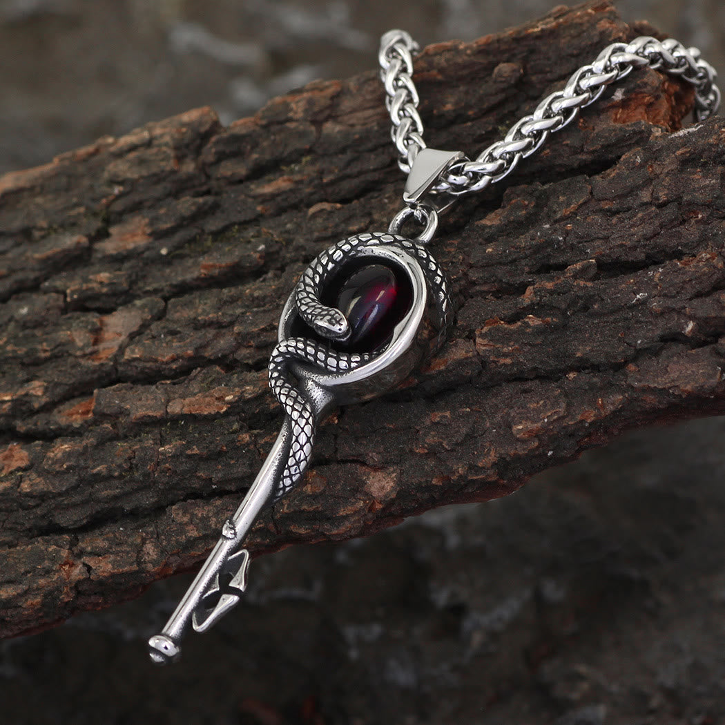 WorldNorse Snake Serpent Coil Key Necklace