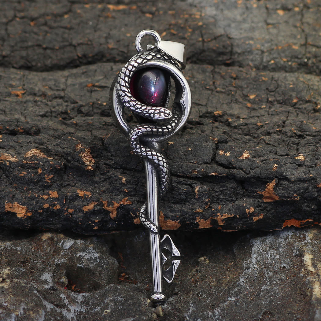 WorldNorse Snake Serpent Coil Key Necklace