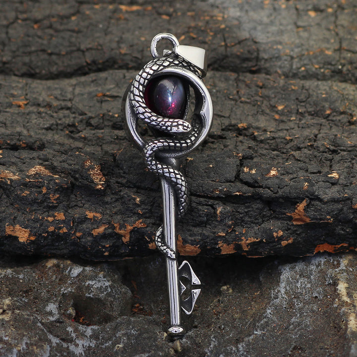 WorldNorse Snake Serpent Coil Key Necklace