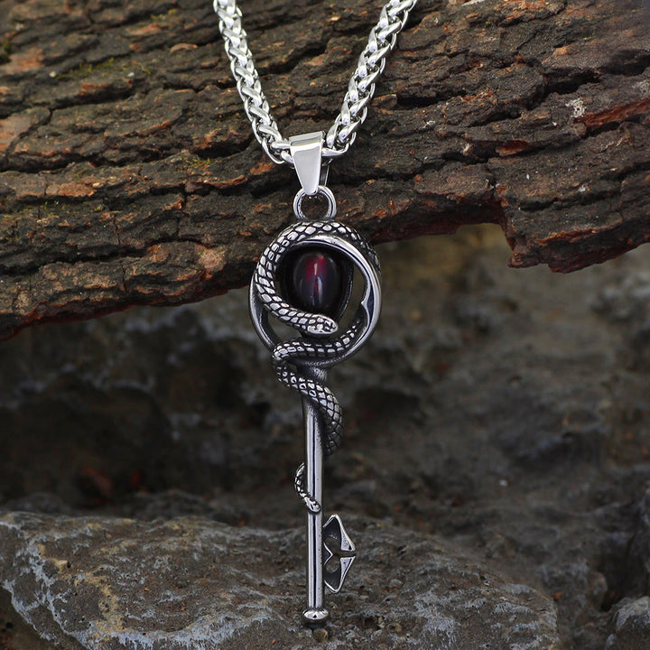 WorldNorse Snake Serpent Coil Key Necklace