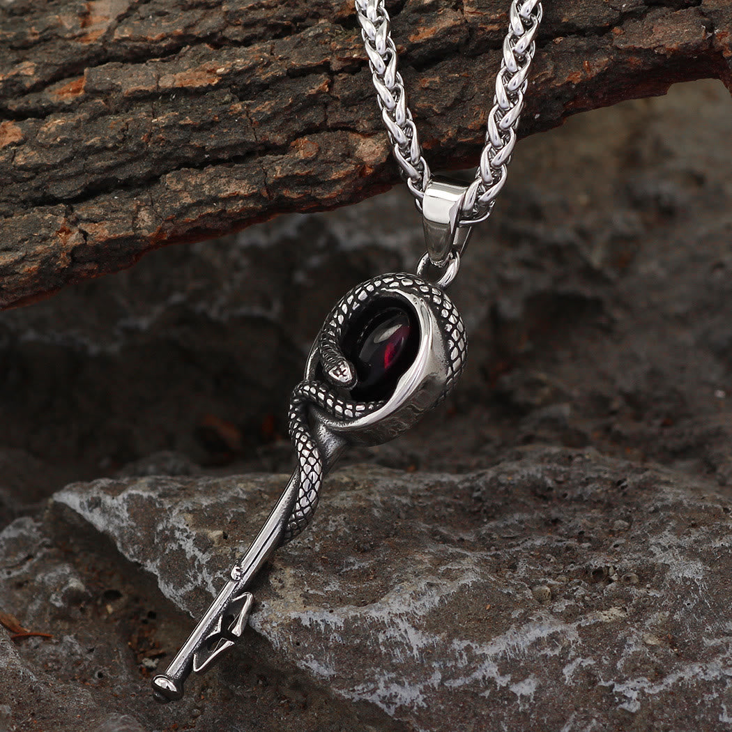 WorldNorse Snake Serpent Coil Key Necklace