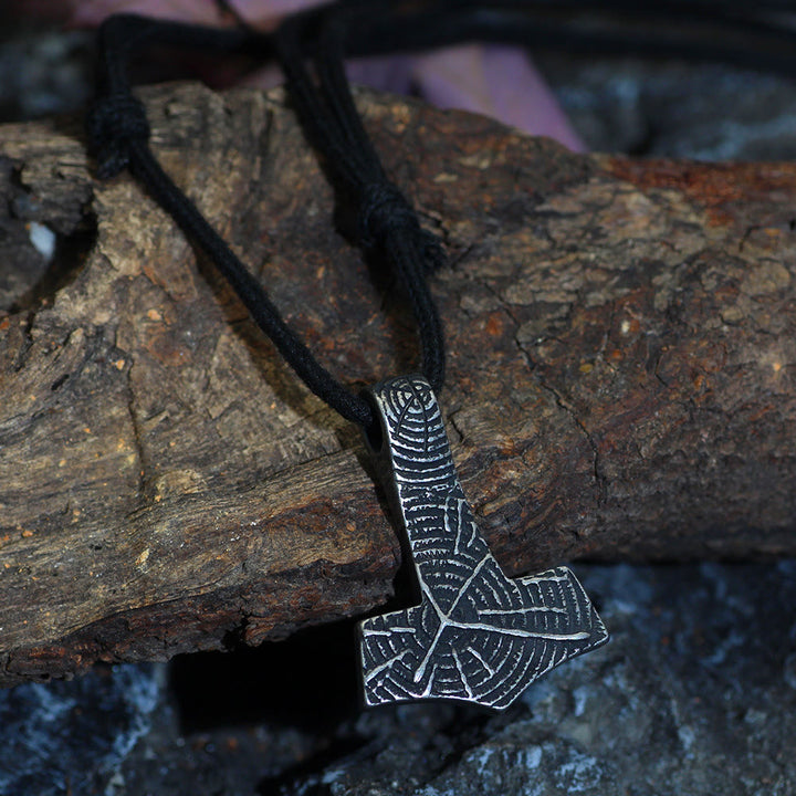 WorldNorse Mjolnir Hammer Cotton Rope Necklace