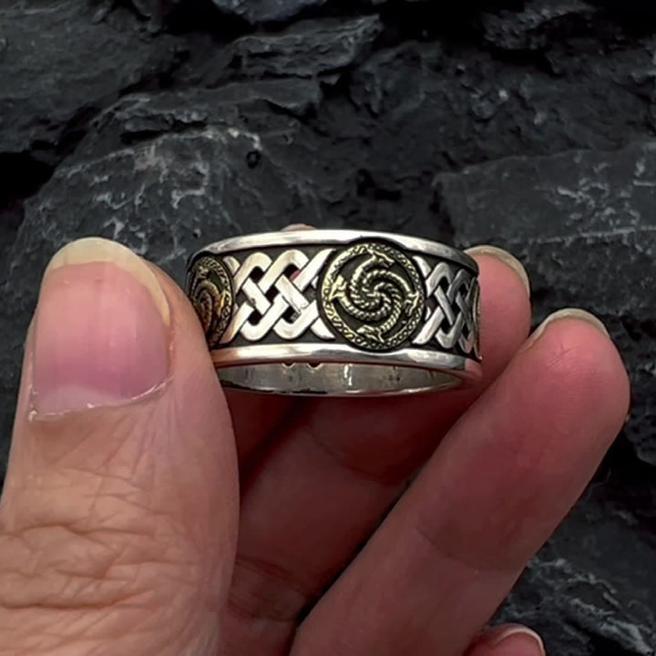 WorldNorse Celtic Knot Dragon Totem Ring