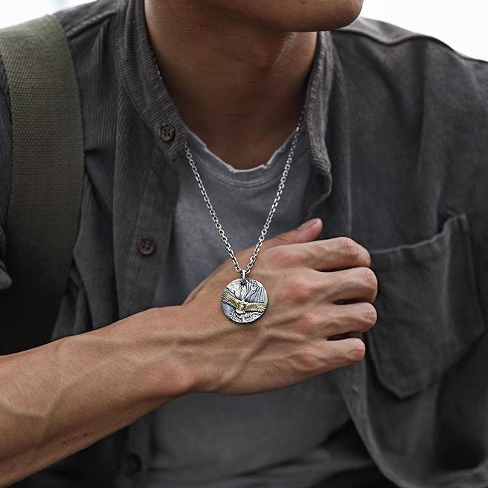 WorldNorse Flying Eagle Coin Double Side Necklace - image 5