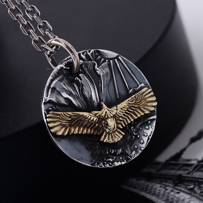 WorldNorse Flying Eagle Coin Double Side Necklace - image 10