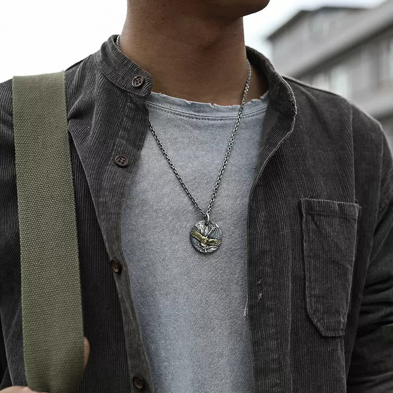 WorldNorse Flying Eagle Coin Double Side Necklace - image 3